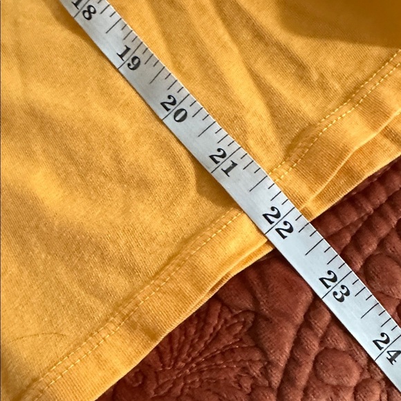 Bright Yellow/Orange V-Neck T-Shirt size small - Picture 5 of 6